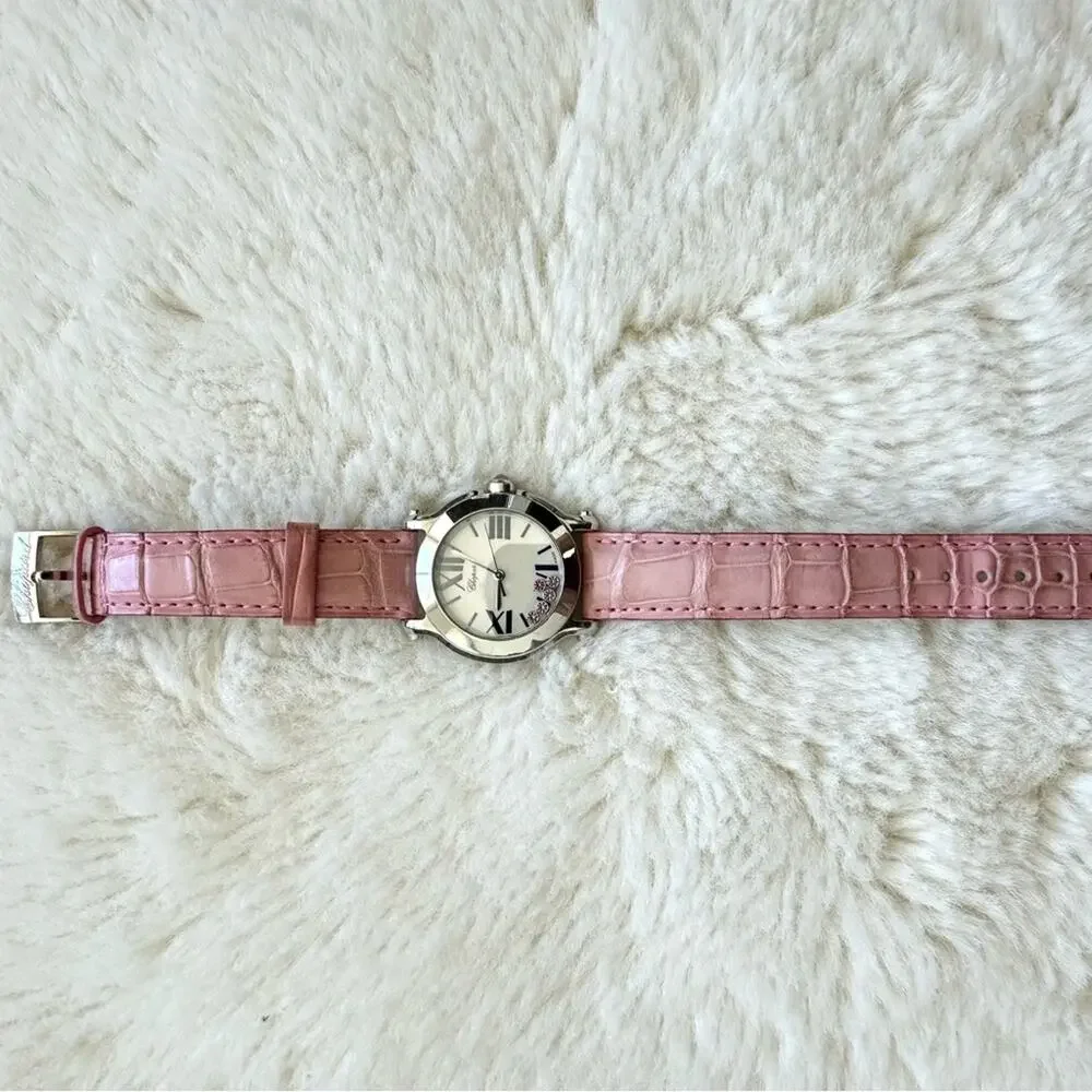 CHOPARD Wristwatch Happy Sports 8509 Quartz Dial 5P Pink Sapphire Authe…